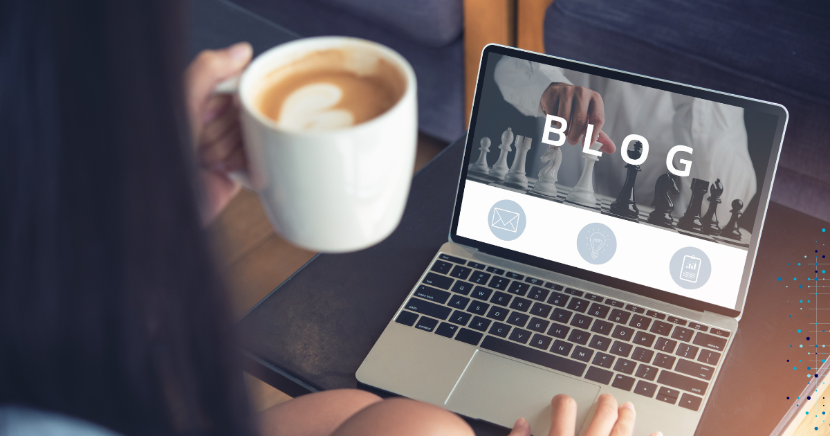 Blog Writing & Management - Person with coffee working on blog content