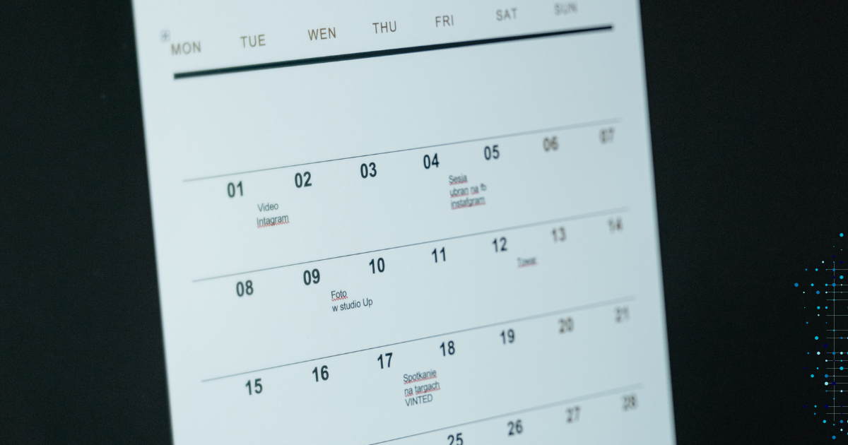 Content Creation & Scheduling - Calendar with planned social media posts across different platforms