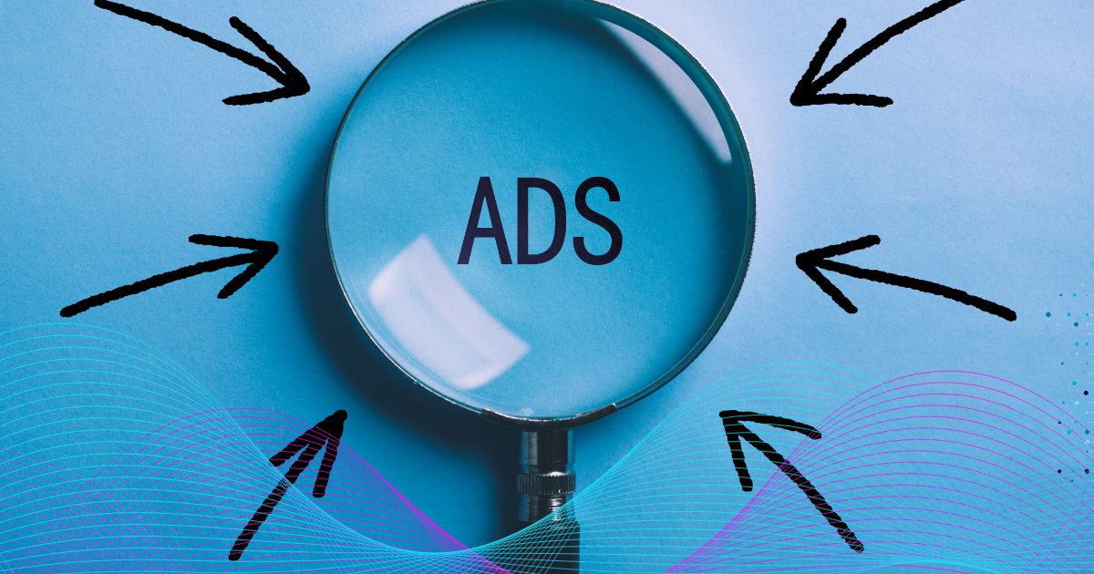 PPC Services - Magnifying glass focusing on ads