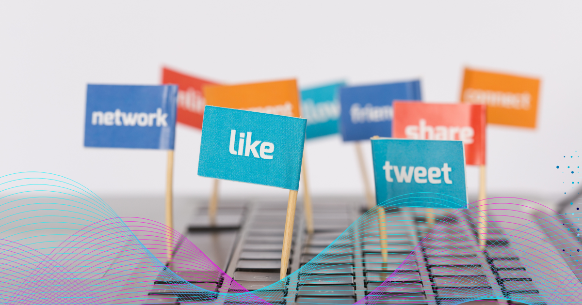 Social Media Advertising - Social media flags on keyboard